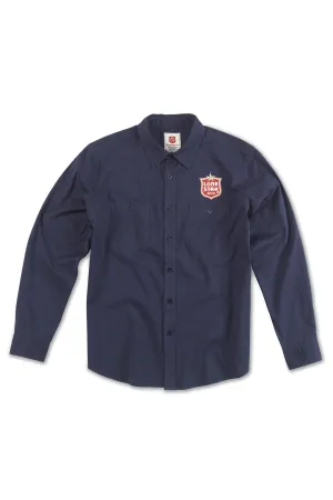 American Needle Daily Grind Lone Star Long Sleeve Button Up in Navy