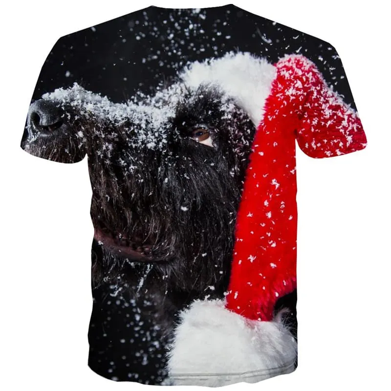 Animal T shirts Men Christmas T shirts Funny Snow Tshirts Casual Party Tshirt Printed