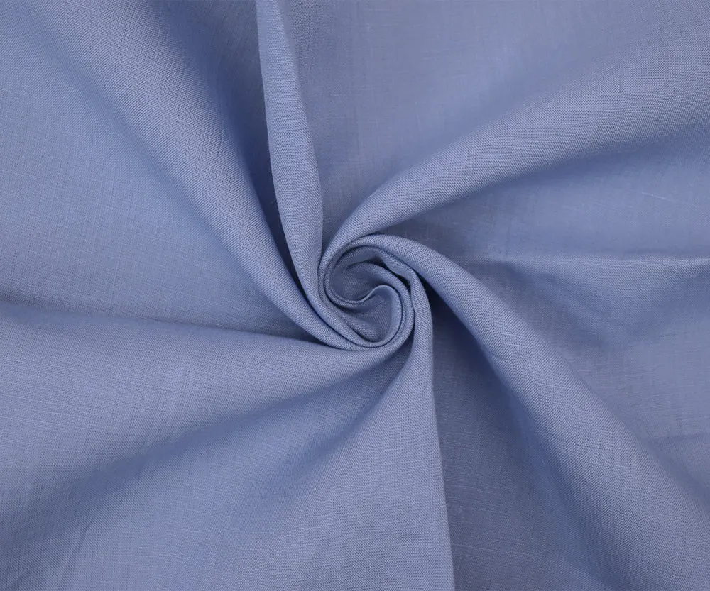 Blue Spence Bryson Solid Slub Irish Linen Woven Fabric