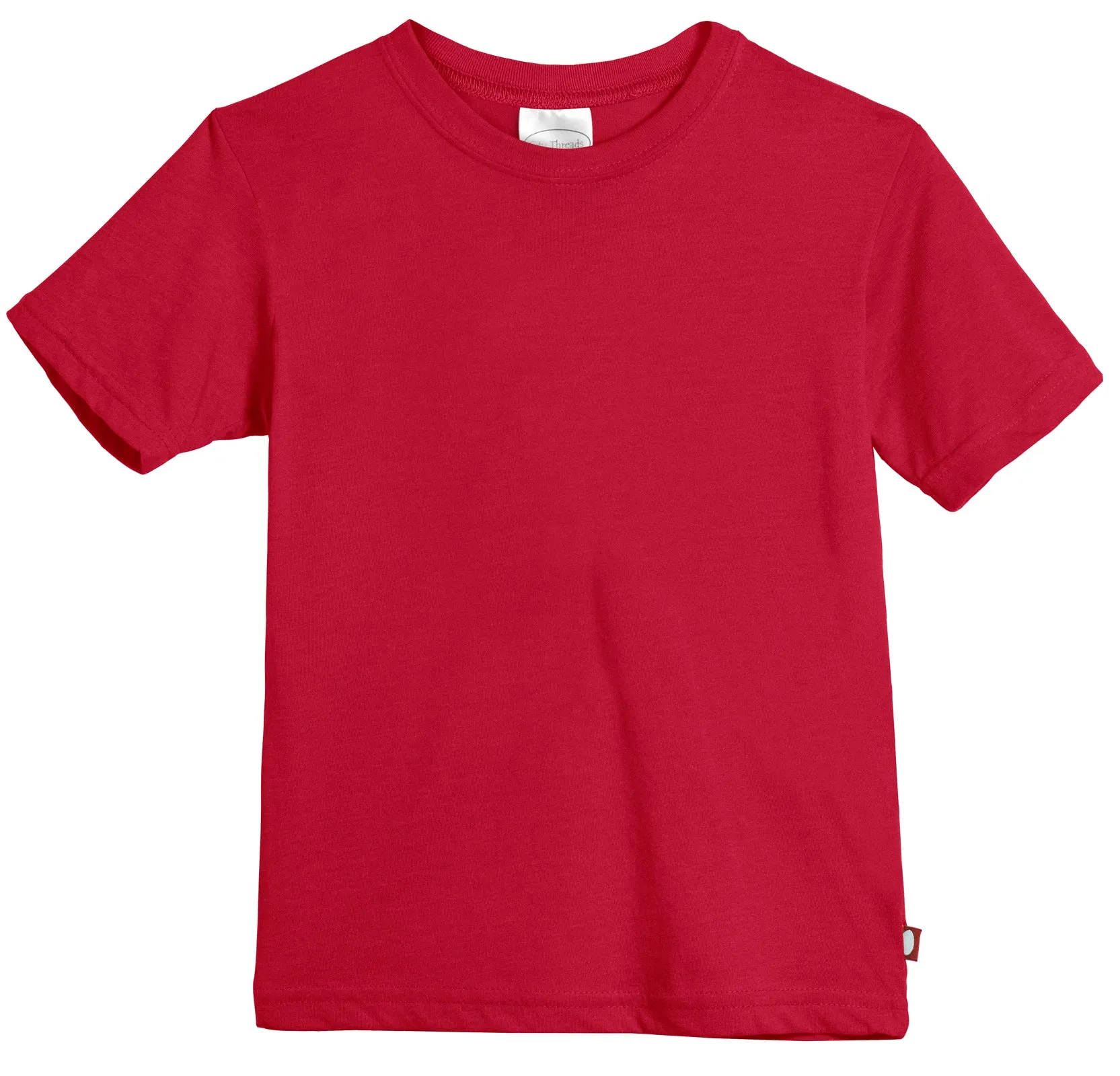 Boys Soft Organic Cotton Jersey Short Sleeve Crew Tee | Red