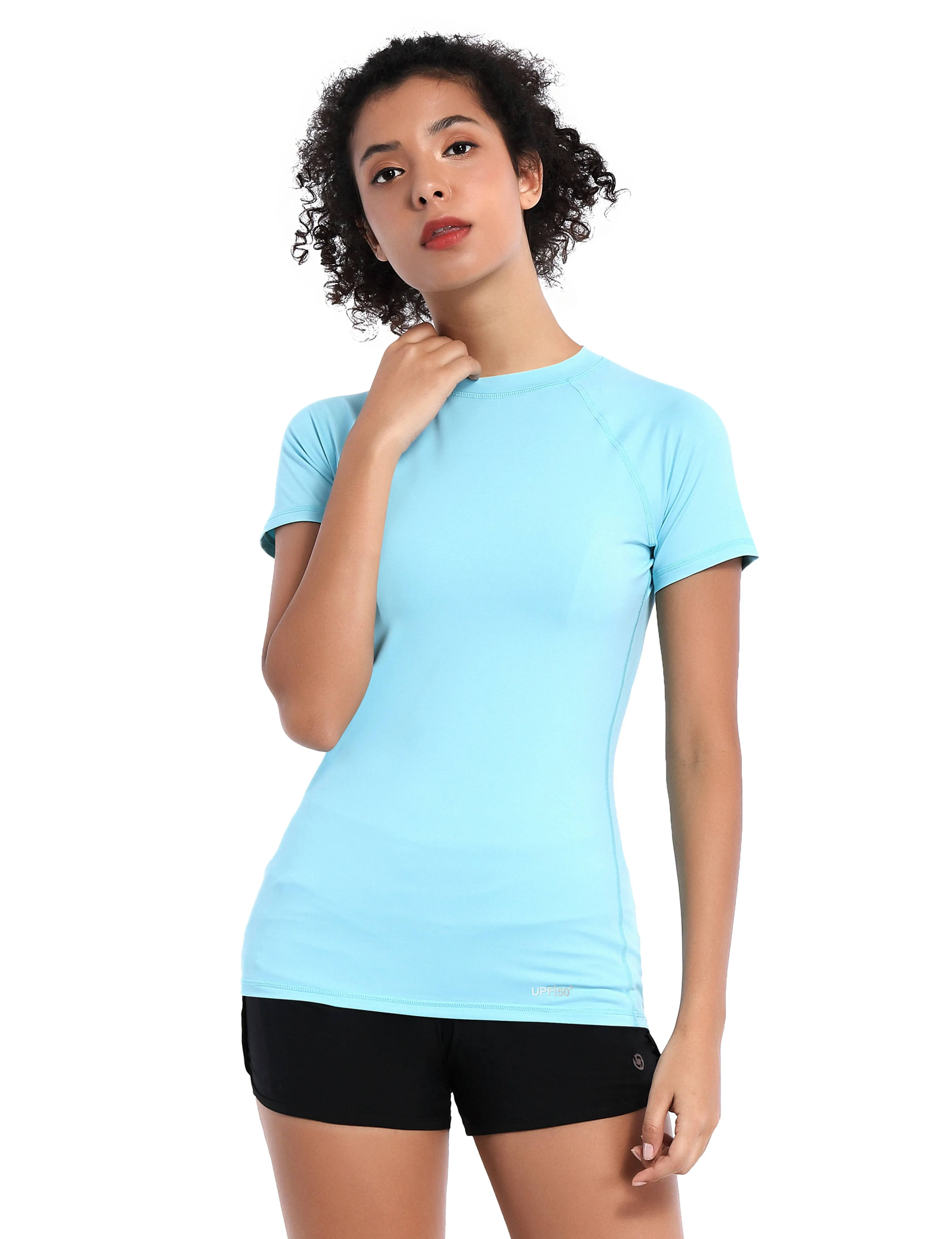 BUBBLELIME 84P/16S Short Sleeve Rashguard for Women_Jogging