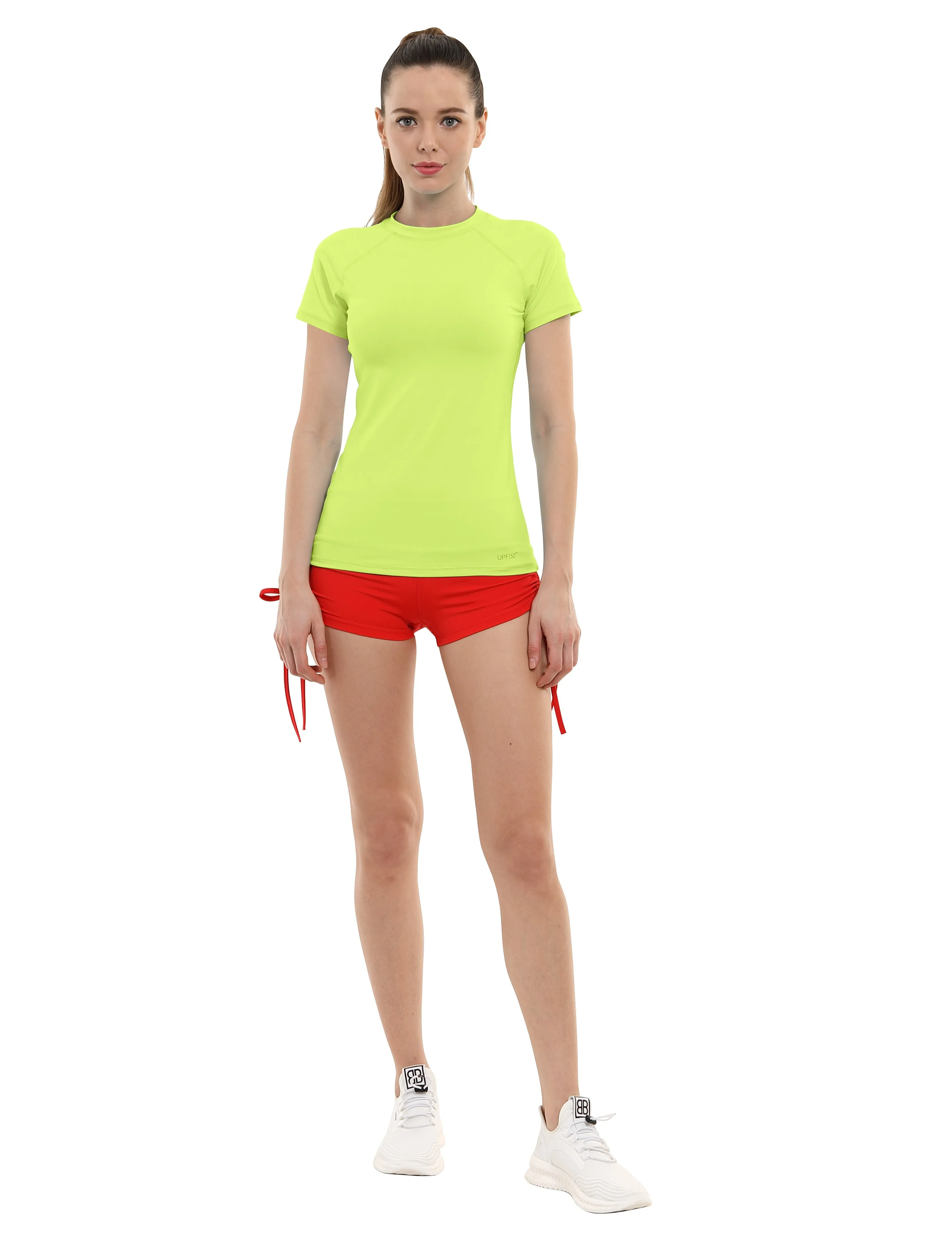 BUBBLELIME 84P/16S Short Sleeve Rashguard for Women_Jogging