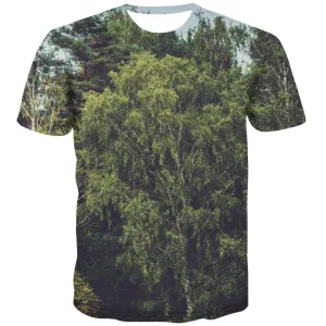 Camping T-shirt Men Sunset T-shirts 3d Forest Tshirts Cool Flame T-shirts Graphic