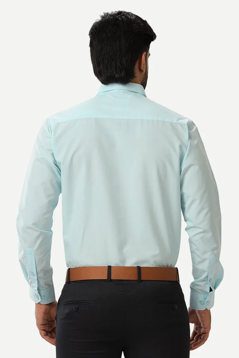 Denmark - Light Sky Blue Formal Shirts for Men | Ariser