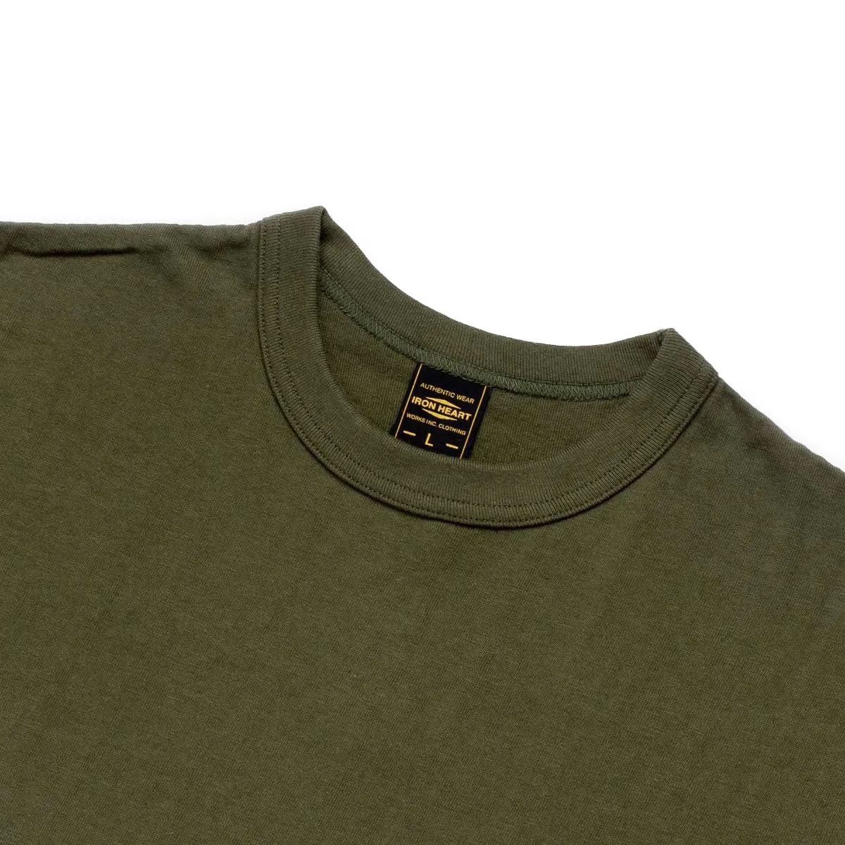 IHT-1610L-OLV - 6.5oz Loopwheel Crew Neck T-Shirt With Longer Body - Olive