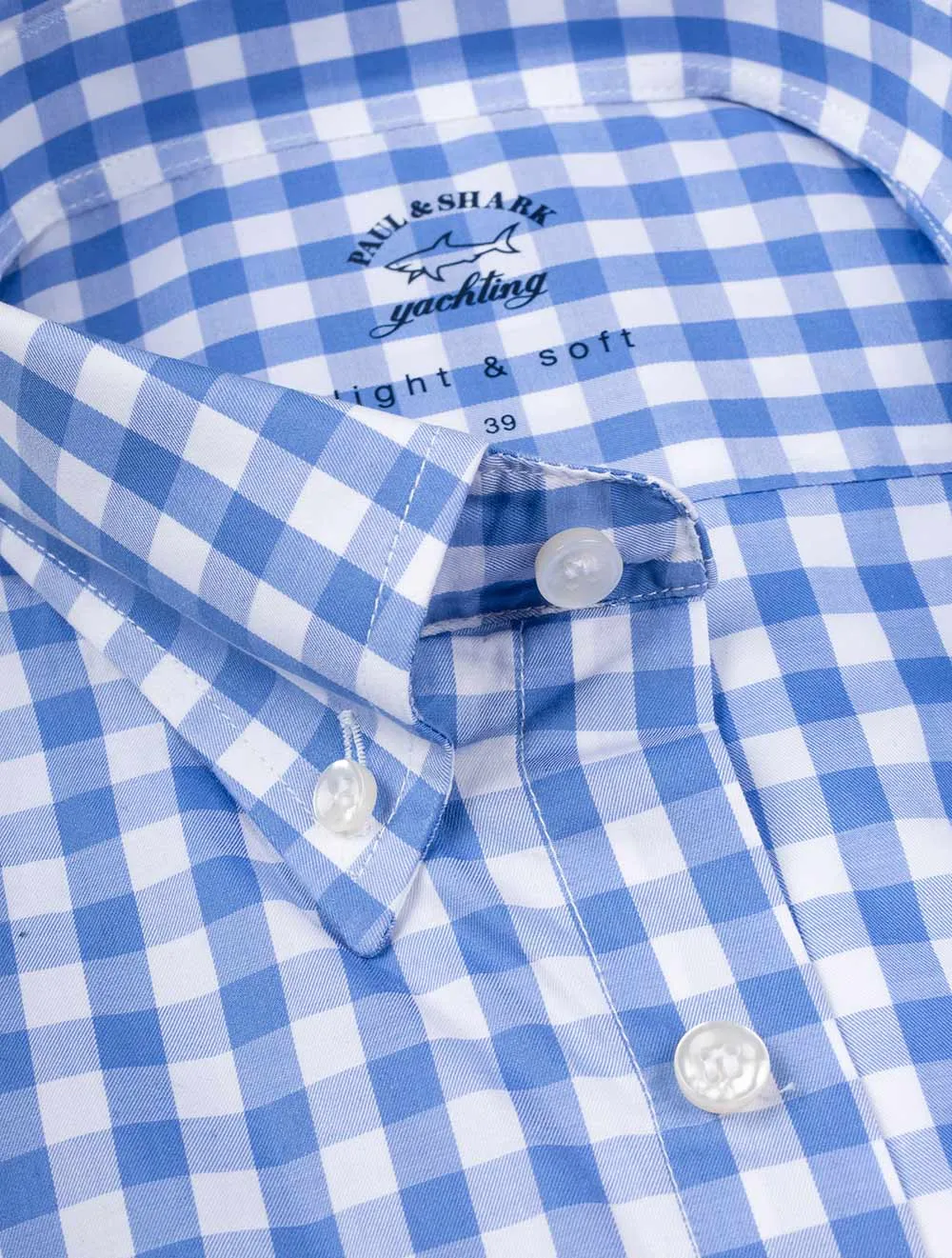 Light And Soft Gingham Shirt Blue