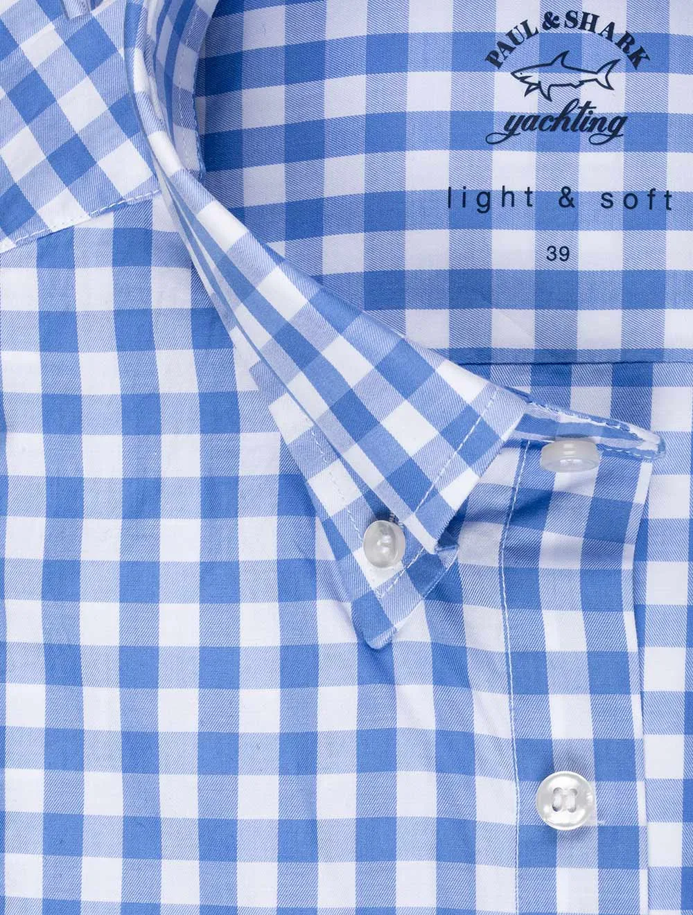 Light And Soft Gingham Shirt Blue