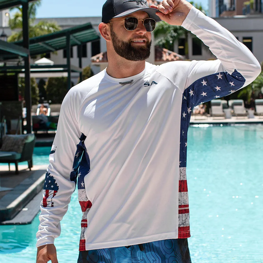 Performance Long Sleeve Shirt | American Flag | Game On