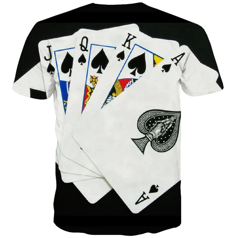 Playing Cards T shirts Men Black Tshirt Anime Novel T-shirts Graphic Harajuku Shirt Print