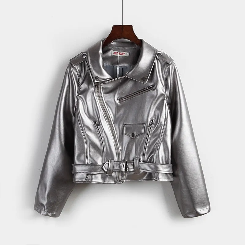 Punk Pu Leather Moto Jacket