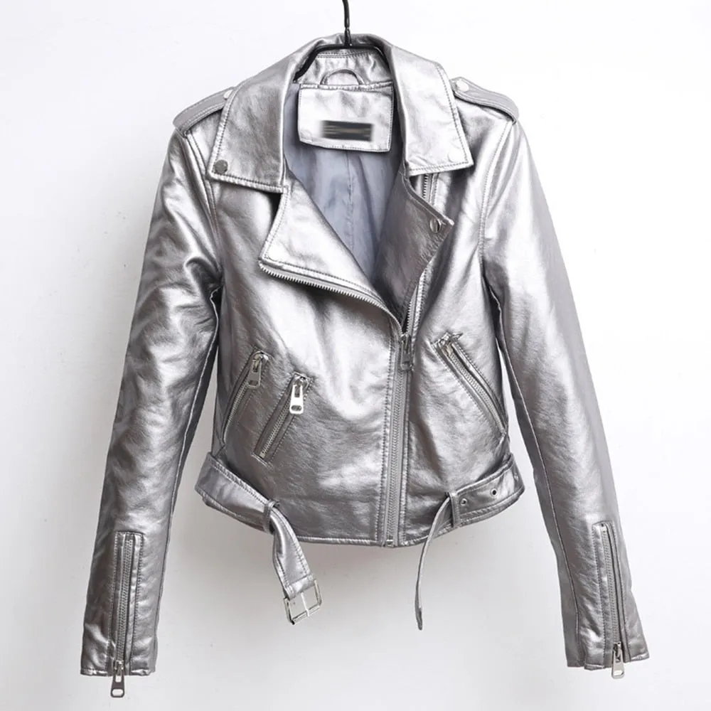 Punk Pu Leather Moto Jacket