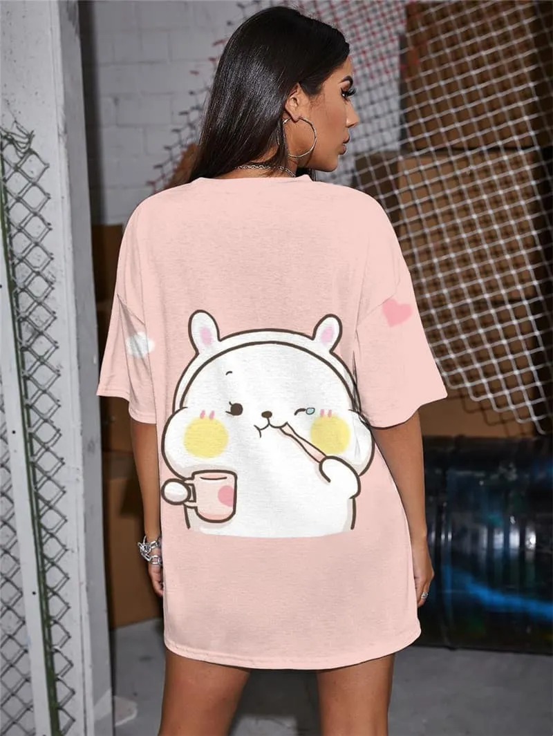 Rabbit T Shirt Women Animal T-shirts 3d Love Funny T shirts Lovely Gothic