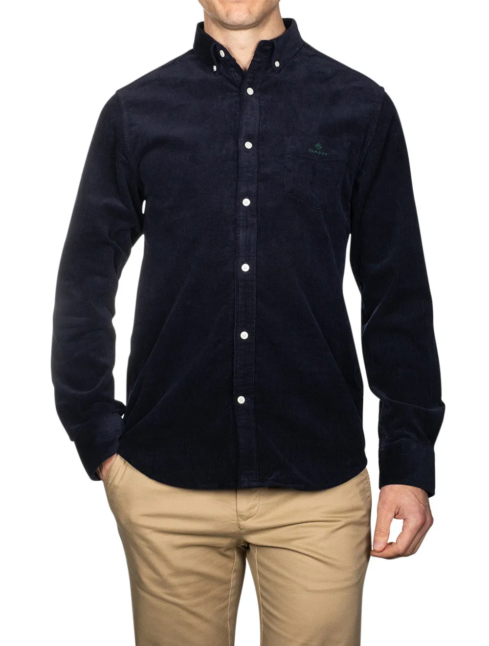 Regular Fit Corduroy Shirt Evening Blue