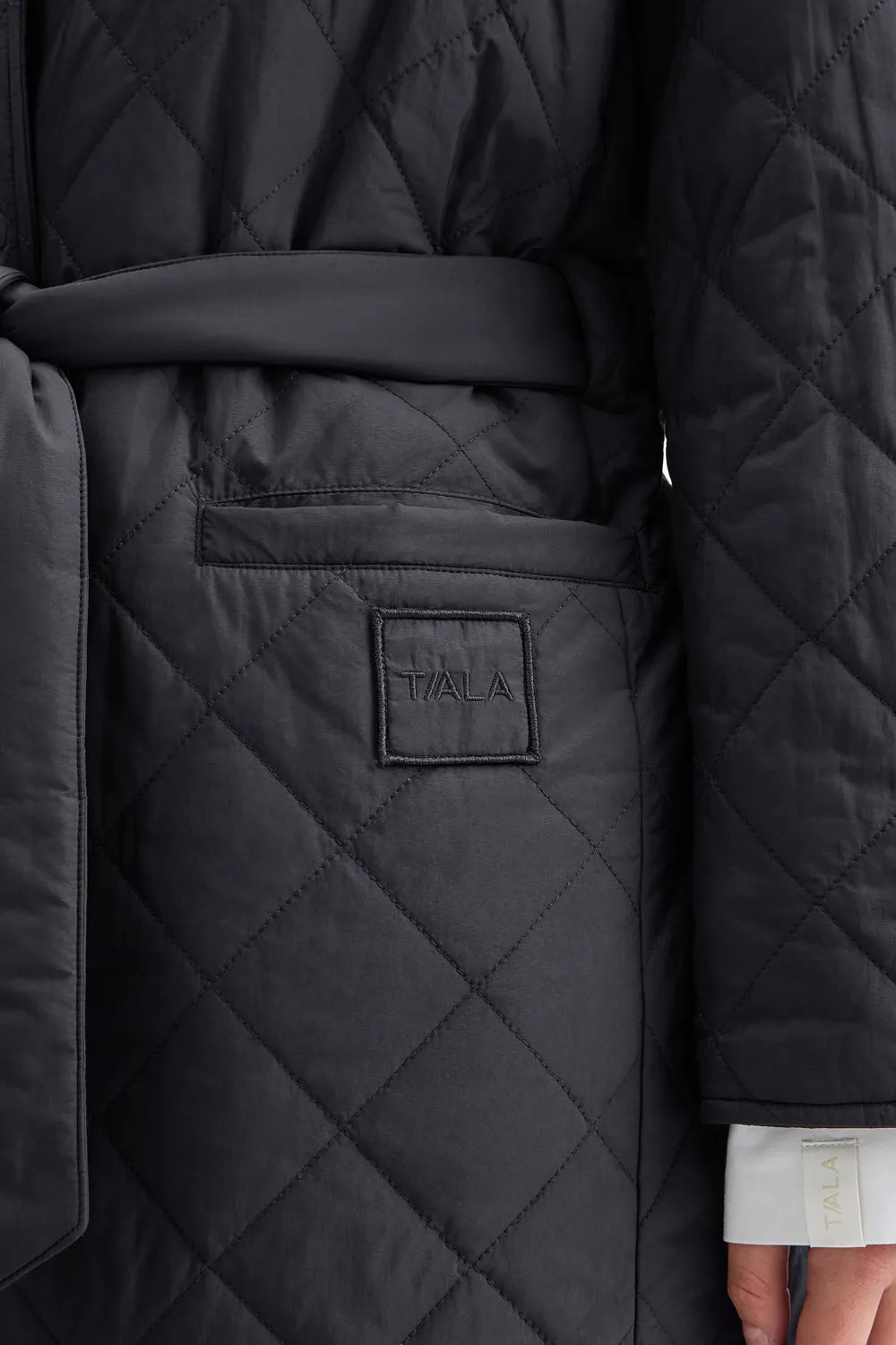 REVERSIBLE PADDED AND QUILTED LONGLINE EVERYTHING OVERCOAT - BLACK