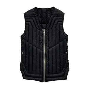 Ripped Down Zipper Vest