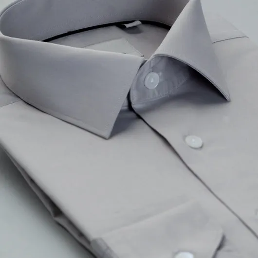 Solid Grey Cotton Shirt