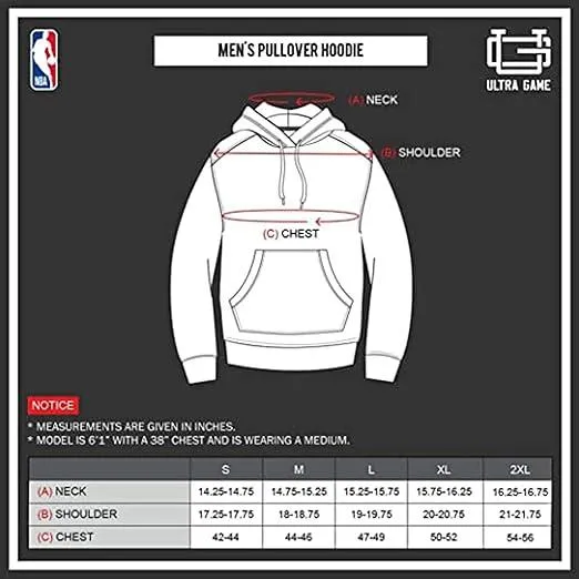 Ultra Game NBA Official Men’s Soft Fleece Hoodie Pullover Sweatshirt - Unisex, Chicago Bulls|Chicago Bulls