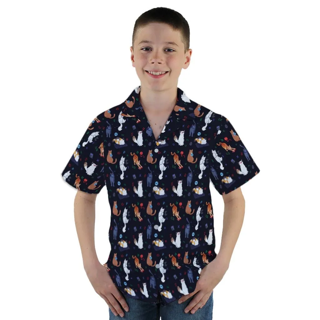 Video Game Cats Dark Youth Hawaiian Shirt