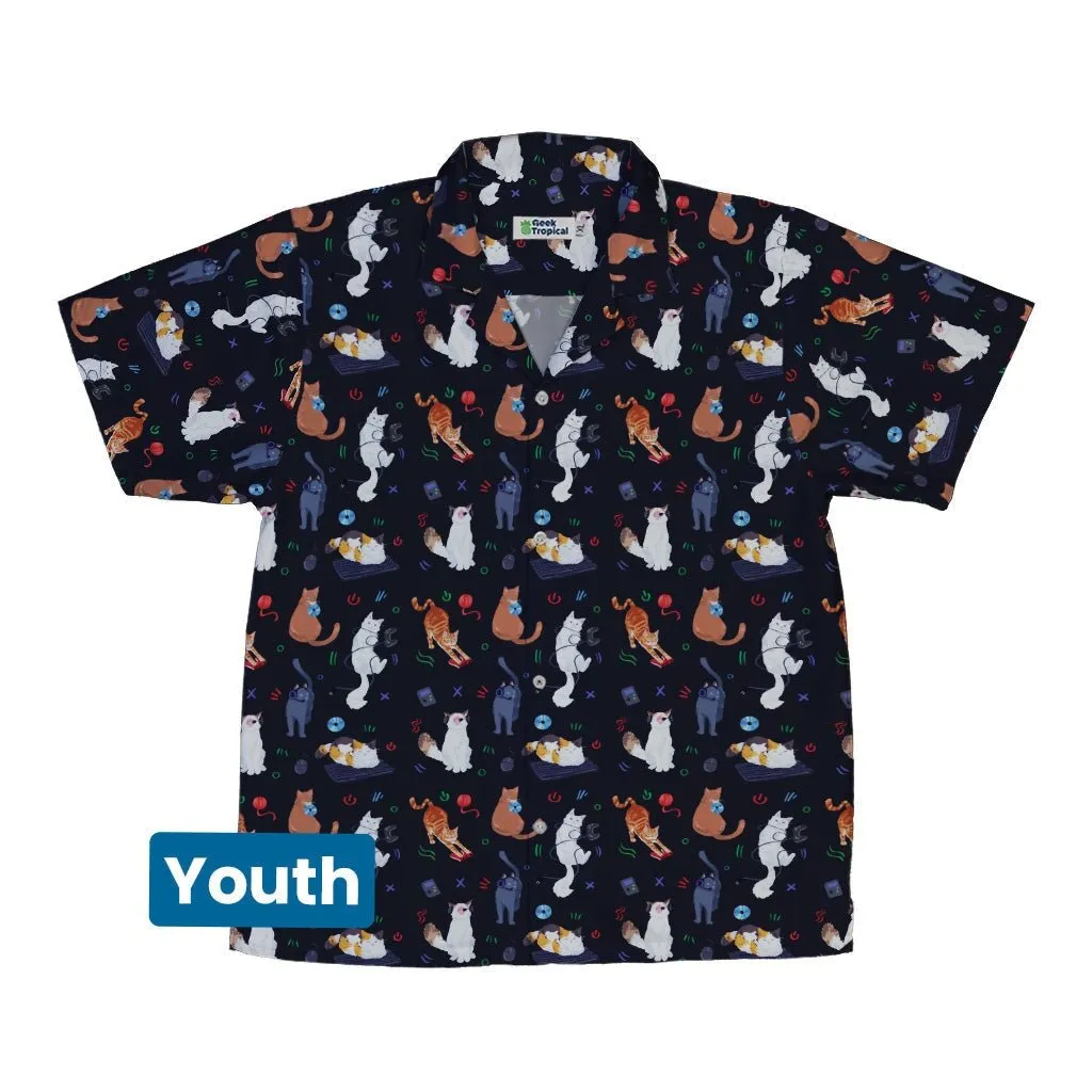 Video Game Cats Dark Youth Hawaiian Shirt