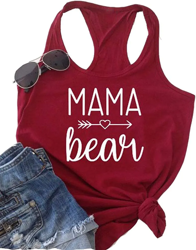 Women Slim Fit Mama Bear Tank Top