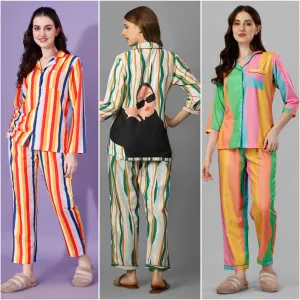 Women's Night Pajama-Sets Combo (Pack of 3)